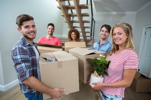 Removal team helping with a home move in Islington
