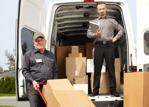 Removals van service in an Islington residential street