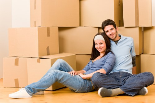 Unpacking boxes into a new Islington home