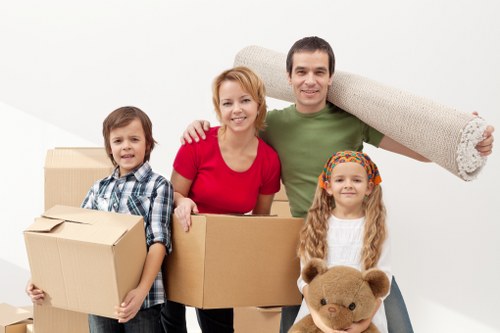Loading furniture into a moving truck for an Islington property move