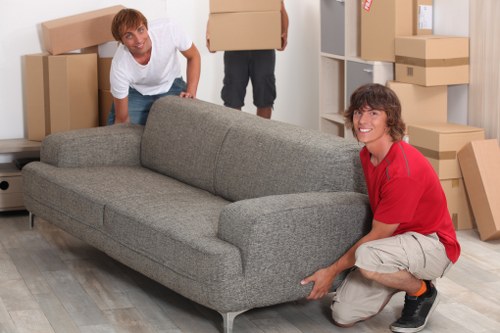 Packed household items ready for a move in Islington