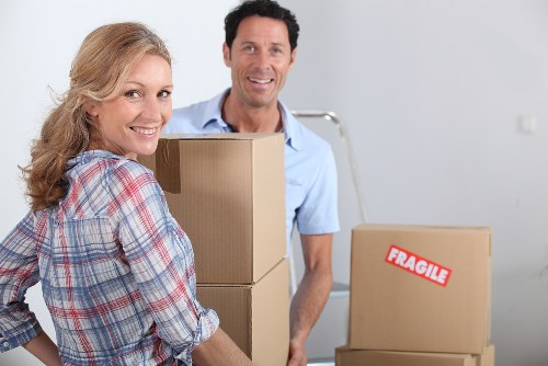 Removal team managing a booked transport service
